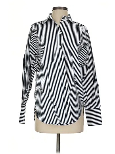 Pre-owned Frame Long Sleeve Blouse In Silver