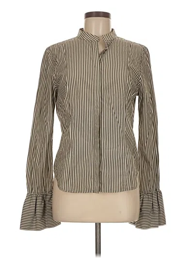 Pre-owned Frame Long Sleeve Blouse In Tan