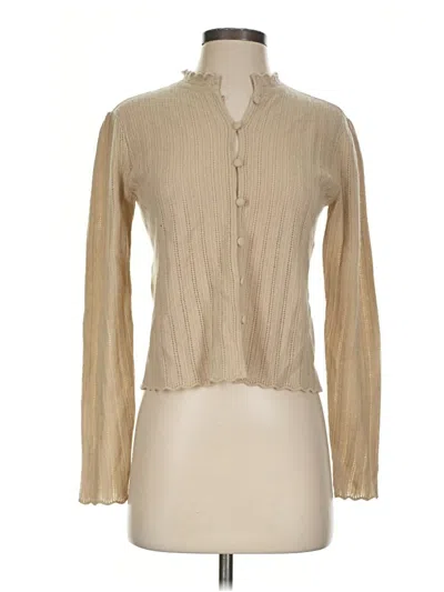 Pre-owned Frame Long Sleeve Blouse In Tan