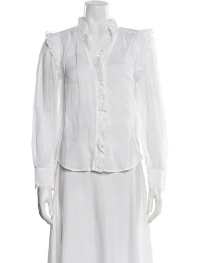 Pre-owned Frame Long Sleeve Blouse W/ Tags In White