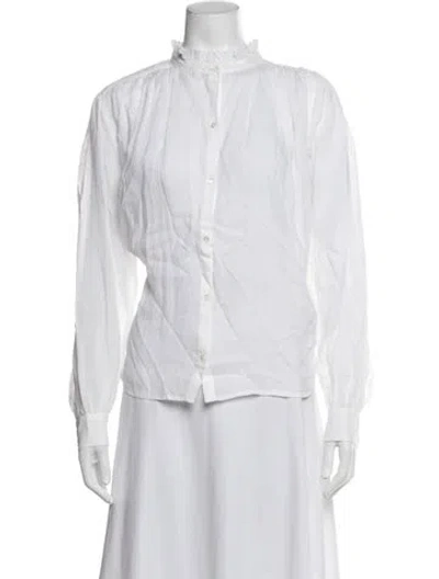 Pre-owned Frame Long Sleeve Blouse W/ Tags In White
