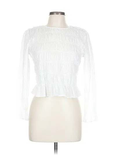 Pre-owned Frame Long Sleeve Blouse In White