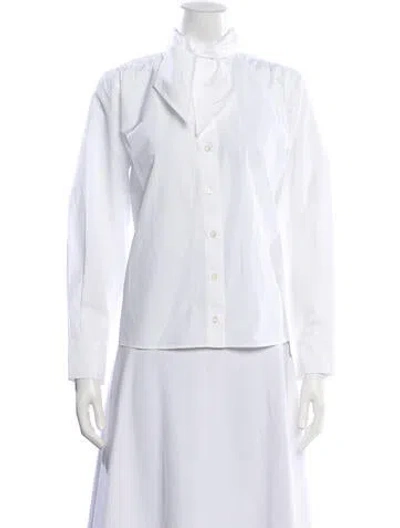 Pre-owned Frame Long Sleeve Blouse In White