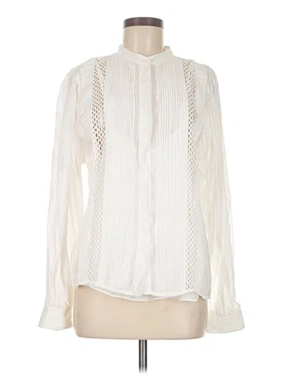 Pre-owned Frame Long Sleeve Blouse In White