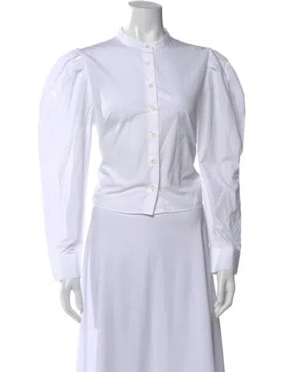 Pre-owned Frame Long Sleeve Blouse In White