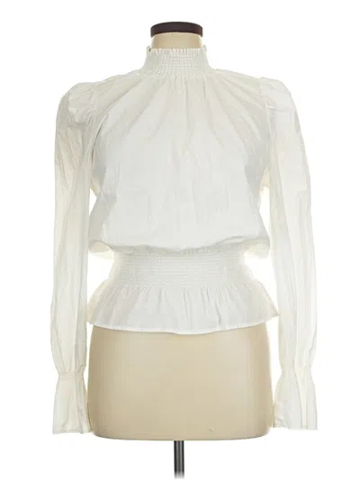 Pre-owned Frame Long Sleeve Blouse In White