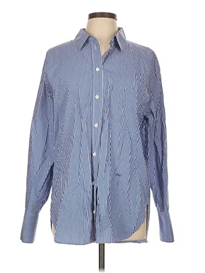 Pre-owned Frame Long Sleeve Button Down Shirt In Blue