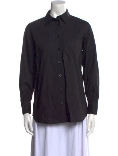 Pre-owned Frame Long Sleeve Button-up Top In Black