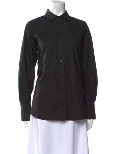 Pre-owned Frame Long Sleeve Button-up Top In Black