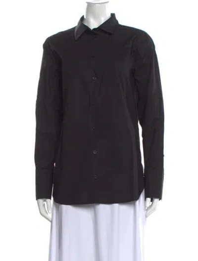 Pre-owned Frame Long Sleeve Button-up Top In Black