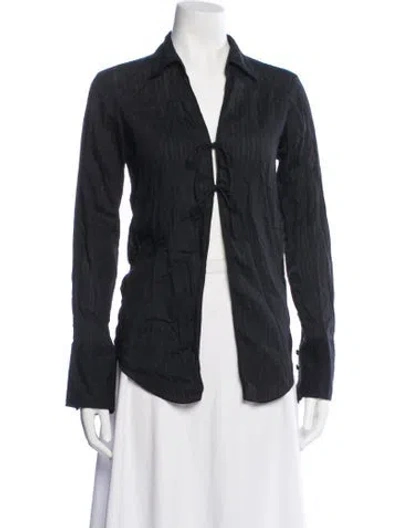 Pre-owned Frame Long Sleeve Button-up Top In Black