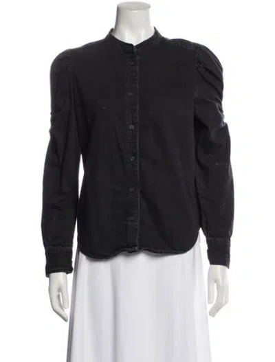 Pre-owned Frame Long Sleeve Button-up Top In Gray