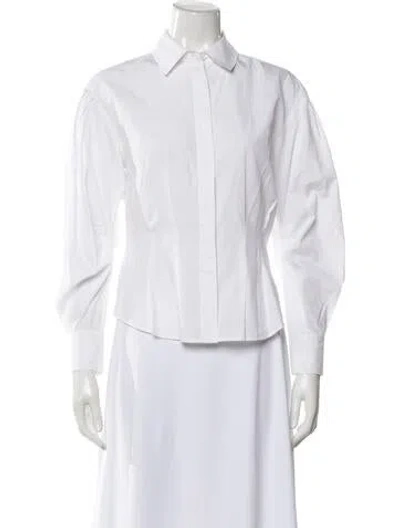 Pre-owned Frame Long Sleeve Button-up Top In Neutral