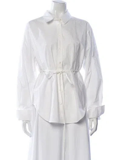 Pre-owned Frame Long Sleeve Button-up Top In Neutral