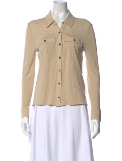 Pre-owned Frame Long Sleeve Button-up Top In Neutral