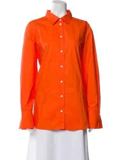 Pre-owned Frame Long Sleeve Button-up Top In Orange