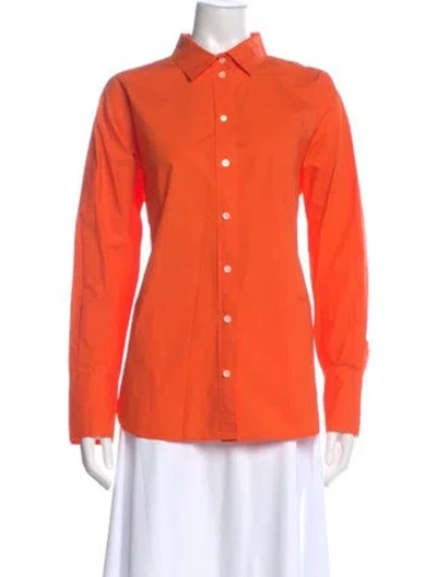 Pre-owned Frame Long Sleeve Button-up Top In Orange