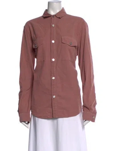 Pre-owned Frame Long Sleeve Button-up Top In Pink