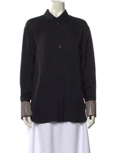 Pre-owned Frame Long Sleeve Button-up Top W/ Tags In Blue