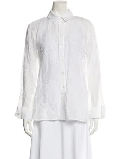 Pre-owned Frame Long Sleeve Button-up Top W/ Tags In White