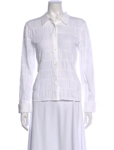 Pre-owned Frame Long Sleeve Button-up Top W/ Tags In White