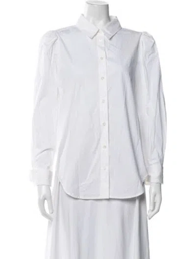 Pre-owned Frame Long Sleeve Button-up Top W/ Tags In White