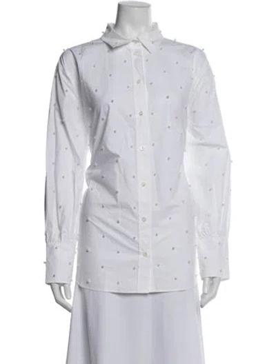 Pre-owned Frame Long Sleeve Button-up Top W/ Tags In White