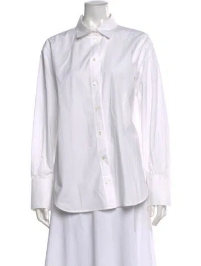 Pre-owned Frame Long Sleeve Button-up Top In White
