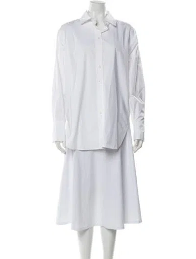 Pre-owned Frame Long Sleeve Button-up Top In White