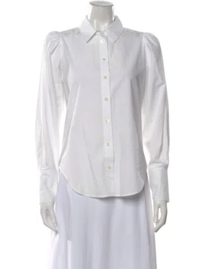 Pre-owned Frame Long Sleeve Button-up Top In White
