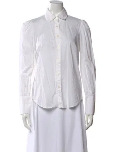 Pre-owned Frame Long Sleeve Button-up Top In White