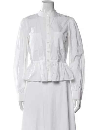 Pre-owned Frame Long Sleeve Button-up Top In White