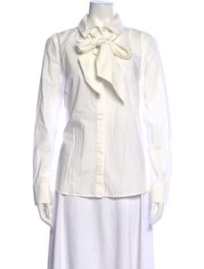Pre-owned Frame Long Sleeve Button-up Top In White