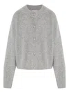 Frame Long-sleeve Cashmere Cardigan In Gray