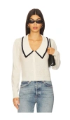 Frame Long Sleeve Cashmere Sailor Sweater In White