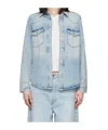 Frame Long Sleeve Denim Shirt In Blue