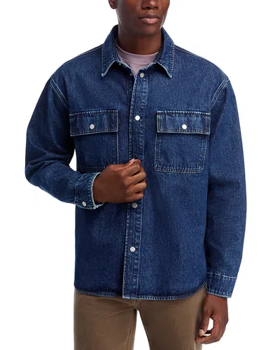 Frame Long Sleeve Denim Shirt In Blue