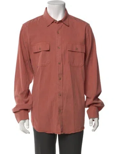 Pre-owned Frame Long Sleeve Dress Shirt In Red