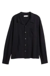 Frame Long Sleeve Duo Fold Relaxed Shirt In Black