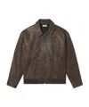 Frame Leather Bomber Jacket In Brown