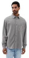 Frame Long Sleeve Modern Shirt Storm Grey In Gray