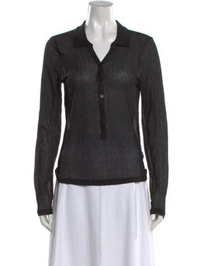 Pre-owned Frame Long Sleeve Polo In Black