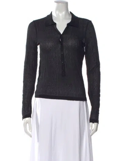 Pre-owned Frame Long Sleeve Polo In Black