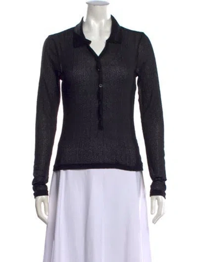 Pre-owned Frame Long Sleeve Polo In Black