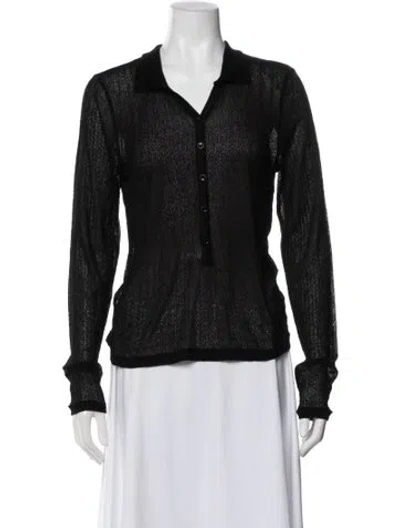 Pre-owned Frame Long Sleeve Polo In Gray