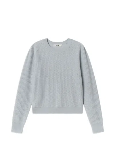 Frame Long-sleeve Round-neck Sweater In Blue