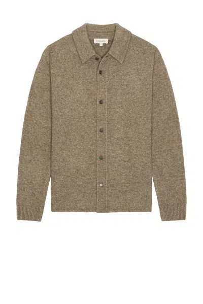 Frame Long Sleeve Shirt Sweater In Brown