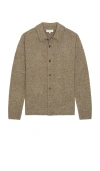Frame Long Sleeve Shirt Sweater In Brown
