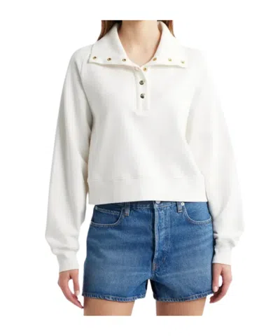 Frame Long Sleeve Sweatshirt In White
