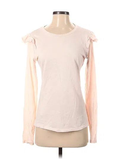 Pre-owned Frame Long Sleeve Top Pink Sweetheart Neckline Tops